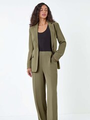 Dusk Green Elasticated Back Tailored Trousers - Image 2 of 5