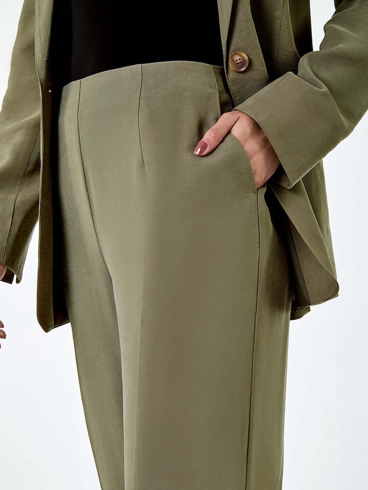 Dusk Green Elasticated Back Tailored Trousers - Image 5 of 5