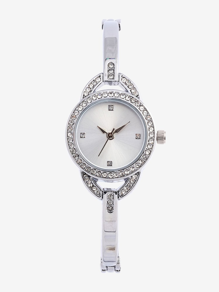 Silver Tone Sparkle Bracelet Watch - Image 1 of 3