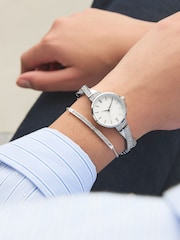 Silver Sparkle Bracelet Watch Set - Image 1 of 5