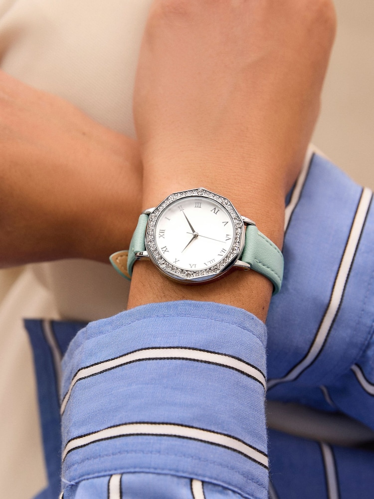 Blue Sparkle PU Watch - Image 1 of 5