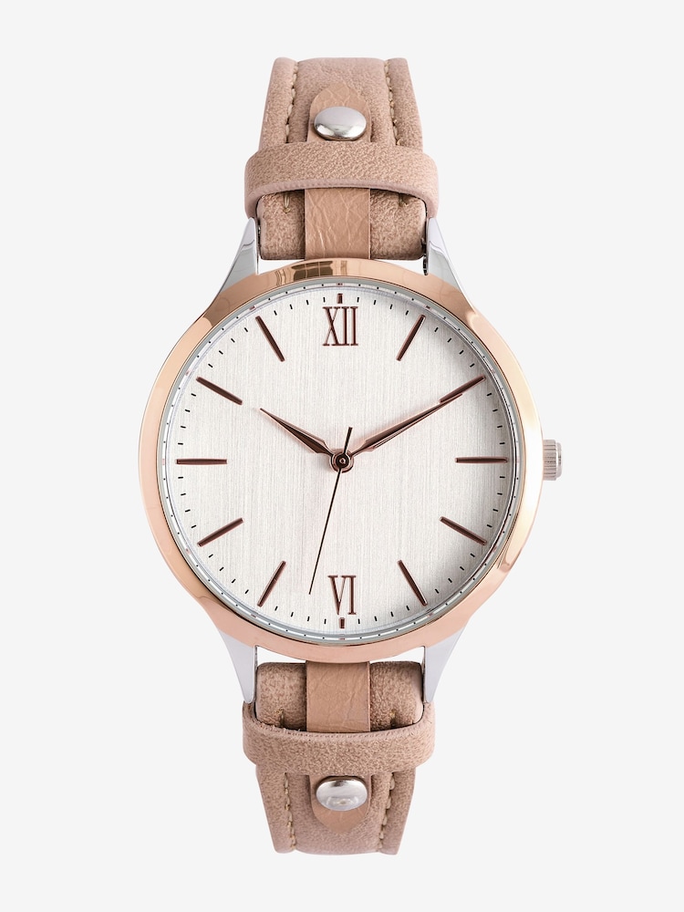 Mink/Pink Studded Strap Watch - Image 2 of 4 Mink/Pink Studded Strap Watch - Image 2 of 4