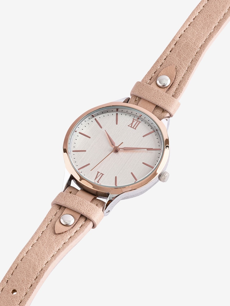 Mink/Pink Studded Strap Watch - Image 4 of 4 Mink/Pink Studded Strap Watch - Image 4 of 4