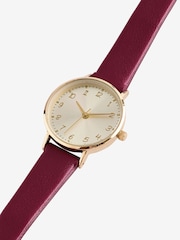 Burgundy Red Simple Strap Watch - Image 4 of 4