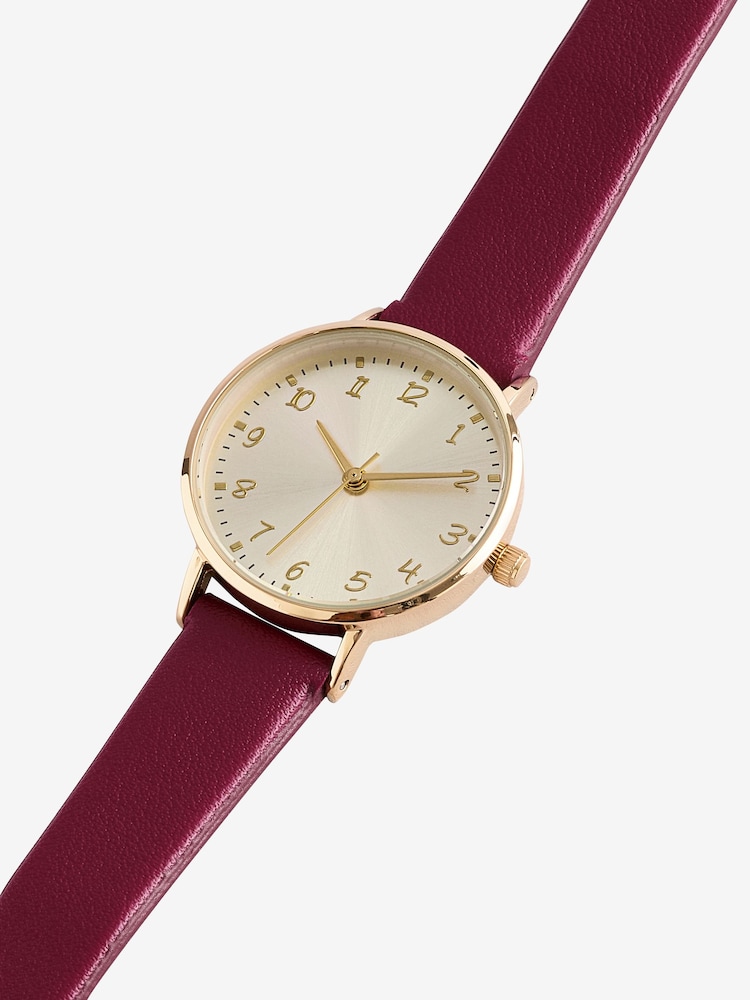 Burgundy Red Simple Strap Watch - Image 4 of 4