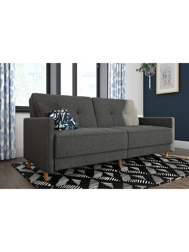 Dorel Home Grey Andora Linen Sprung Sofa Bed - Image 1 of 6