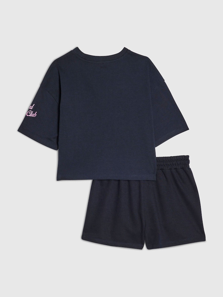 River Island Blue Island Era Cherry T-Shirt & Short Set - Image 2 of 4