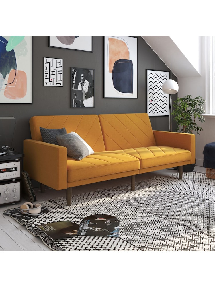 Dorel Home Mustard Paxson Linen Sofa Bed - Image 1 of 5