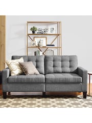 Dorel Home Grey Bowie Linen Large 2 Seater Sofa - Image 1 of 4