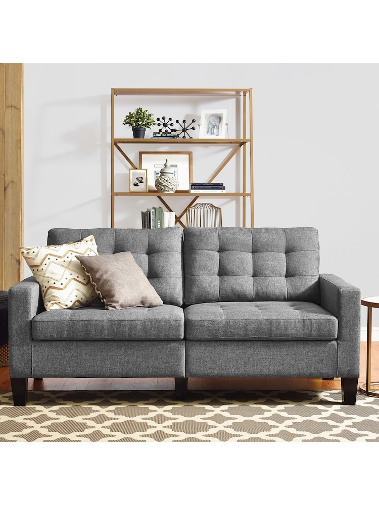 Dorel Home Grey Bowie Linen Large 2 Seater Sofa - Image 1 of 4