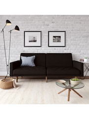 Dorel Home Black Paxson Linen Sofa Bed - Image 1 of 3