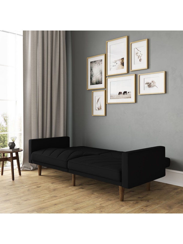Dorel Home Black Paxson Linen Sofa Bed - Image 2 of 3