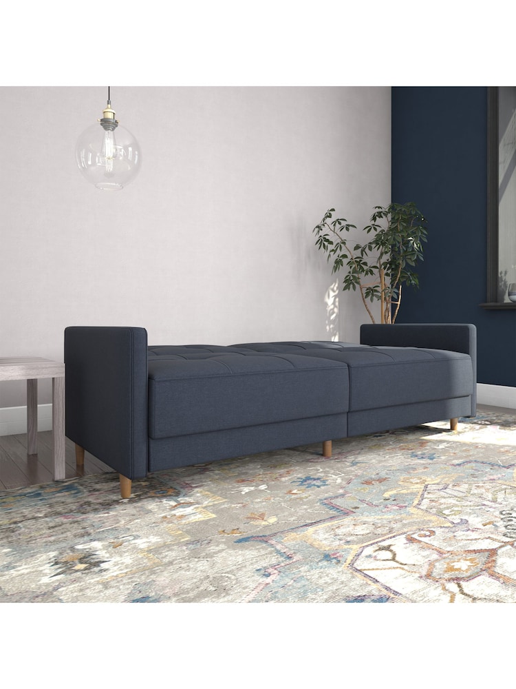 Dorel Home Navy Blue Andora Linen Sprung Sofa Bed - Image 2 of 5