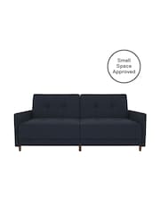 Dorel Home Navy Blue Andora Linen Sprung Sofa Bed - Image 3 of 5