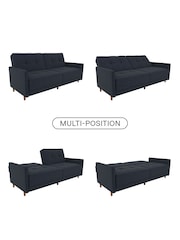 Dorel Home Navy Blue Andora Linen Sprung Sofa Bed - Image 4 of 5