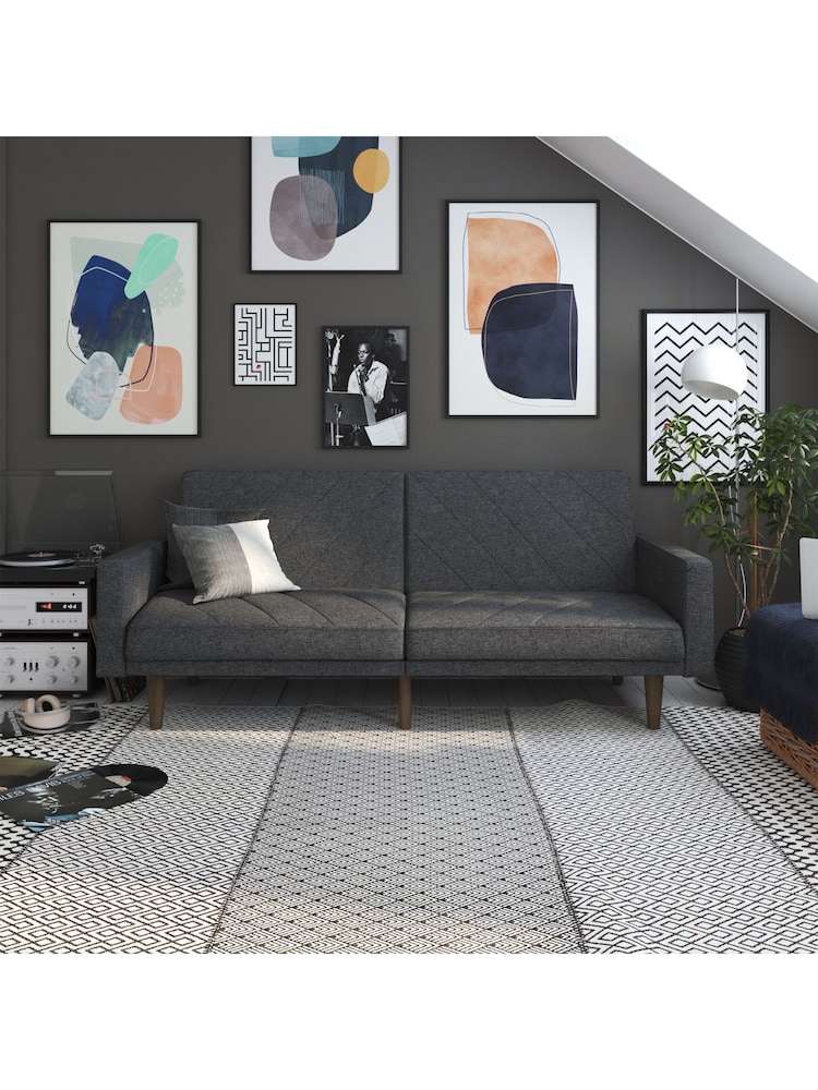 Dorel Home Dark Grey Paxson Linen Sofa Bed - Image 1 of 6