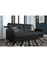 Dorel Home Black Andora Linen Sprung Sofa Bed - Image 1 of 4
