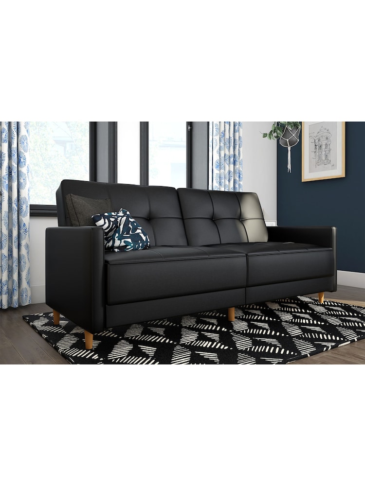 Dorel Home Black Andora Linen Sprung Sofa Bed - Image 1 of 4