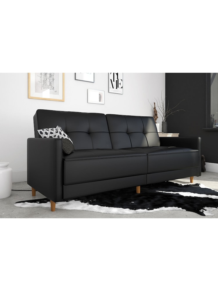 Dorel Home Black Andora Linen Sprung Sofa Bed - Image 2 of 4