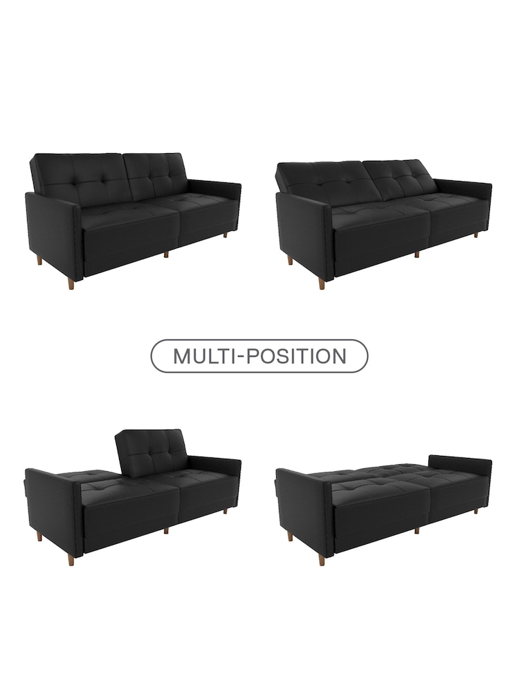 Dorel Home Black Andora Linen Sprung Sofa Bed - Image 4 of 4