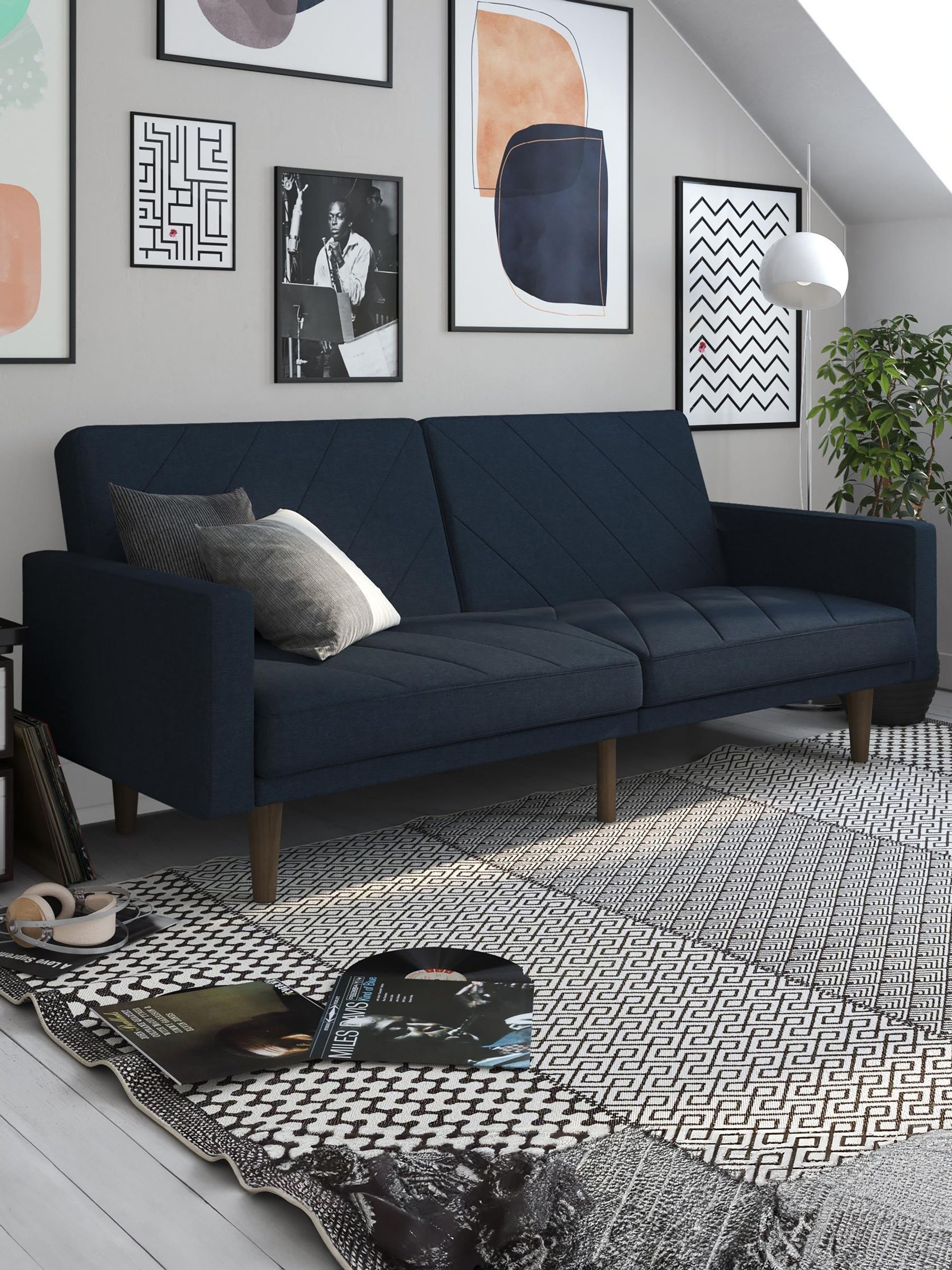 B&Q - Home Paxson Clic Clac Sofa Bed In Navy Blue - Image 4