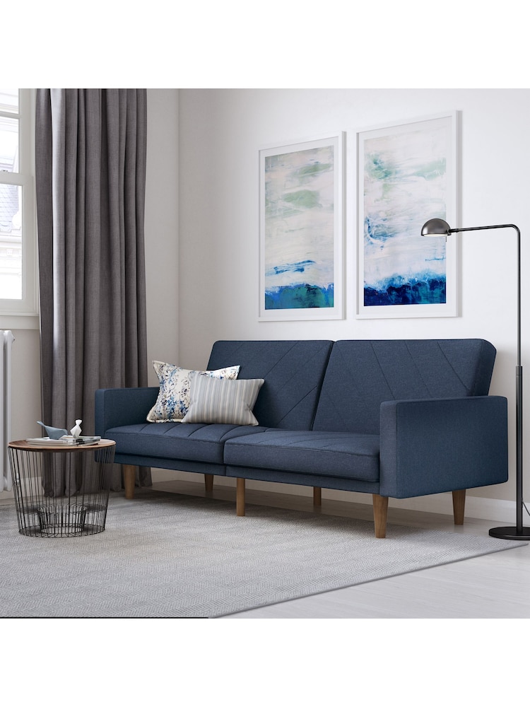 Dorel Home Navy Blue Paxson Linen Sofa Bed - Image 1 of 6