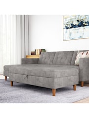 Dorel Home Grey Hartford Chenille Storage Ottoman - Image 1 of 4