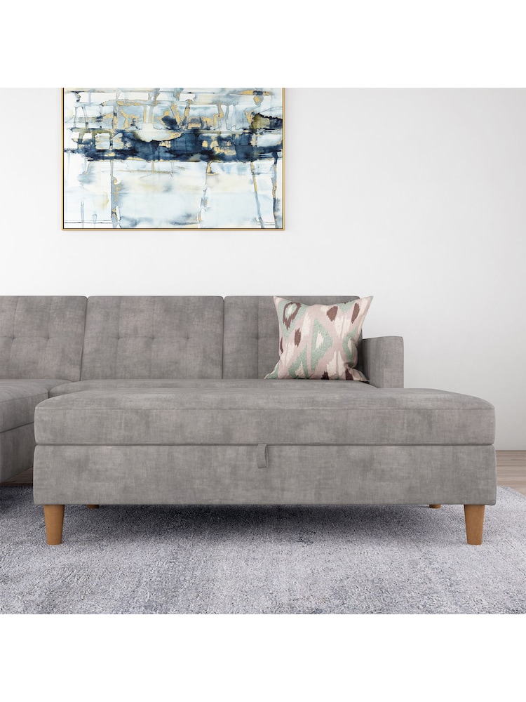 Dorel Home Grey Hartford Chenille Storage Ottoman - Image 2 of 4