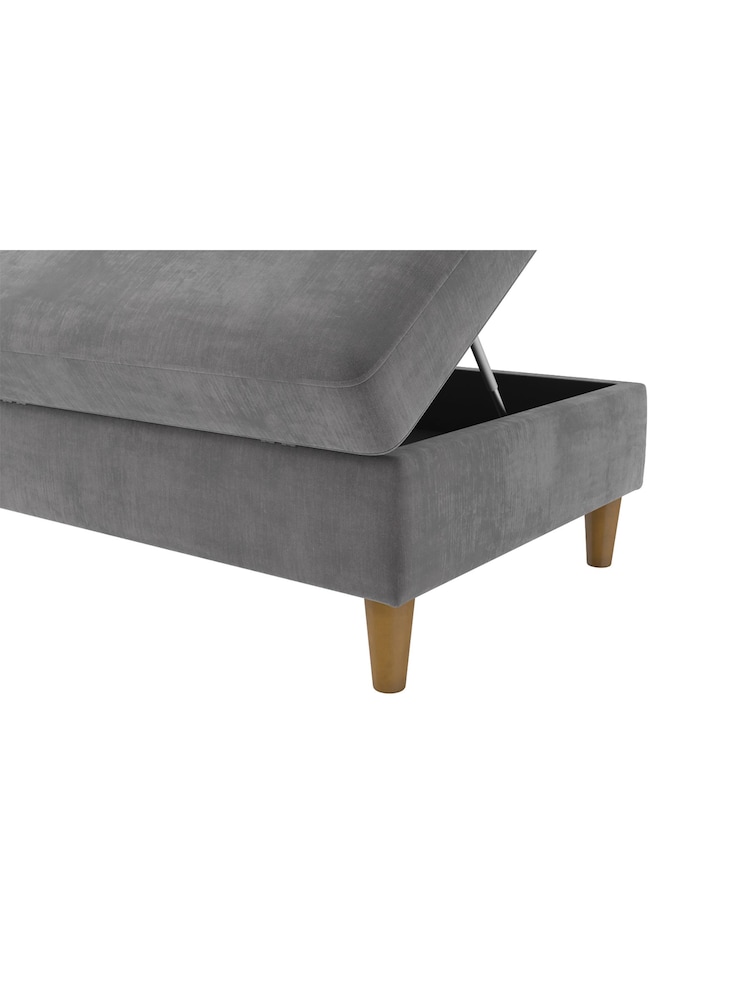 Dorel Home Grey Hartford Chenille Storage Ottoman - Image 4 of 4