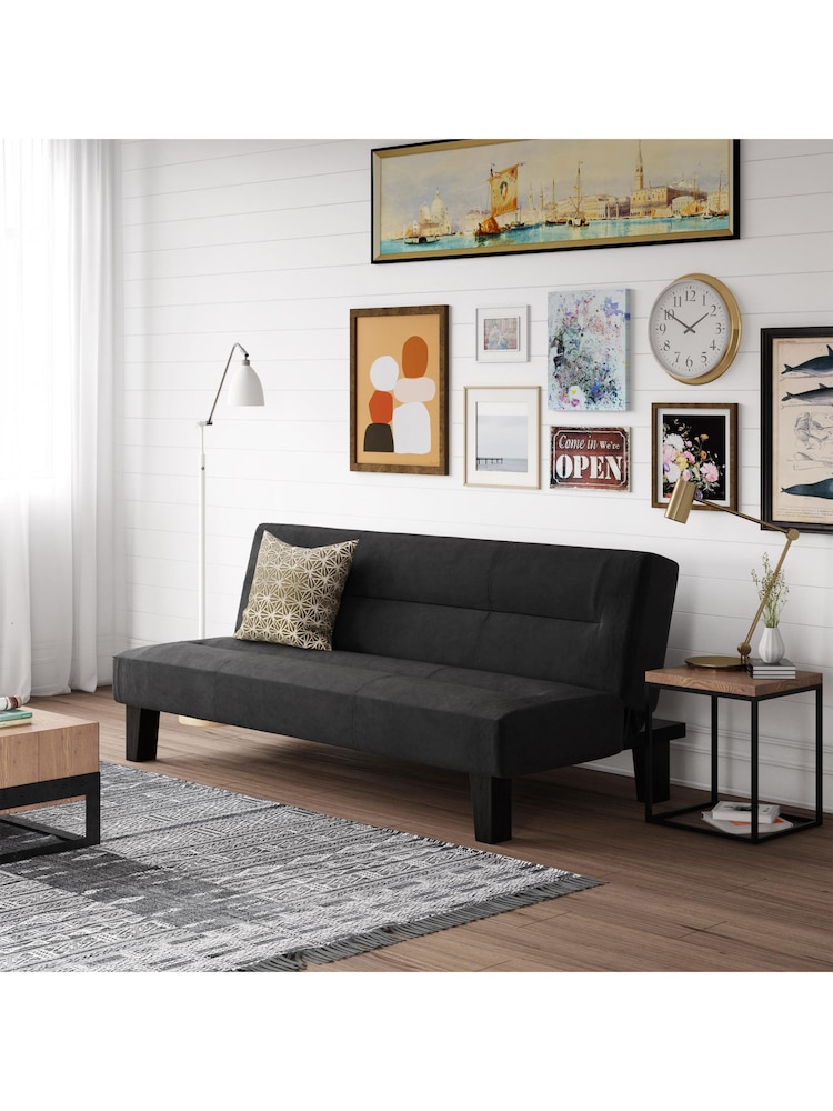Dorel Home Black Kebo Velvet Futon - Image 1 of 5