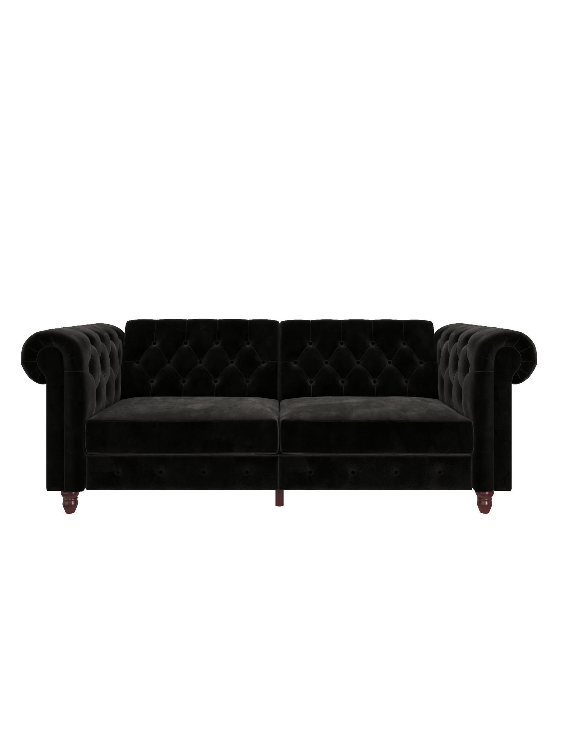 Buy Dorel Home Black Felix Velvet Chesterfield Sofa Bed from the Next ...