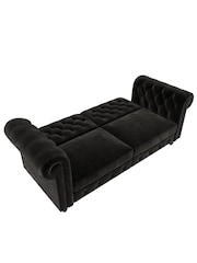 Dorel Home Black Felix Velvet Chesterfield Sofa Bed - Image 5 of 6