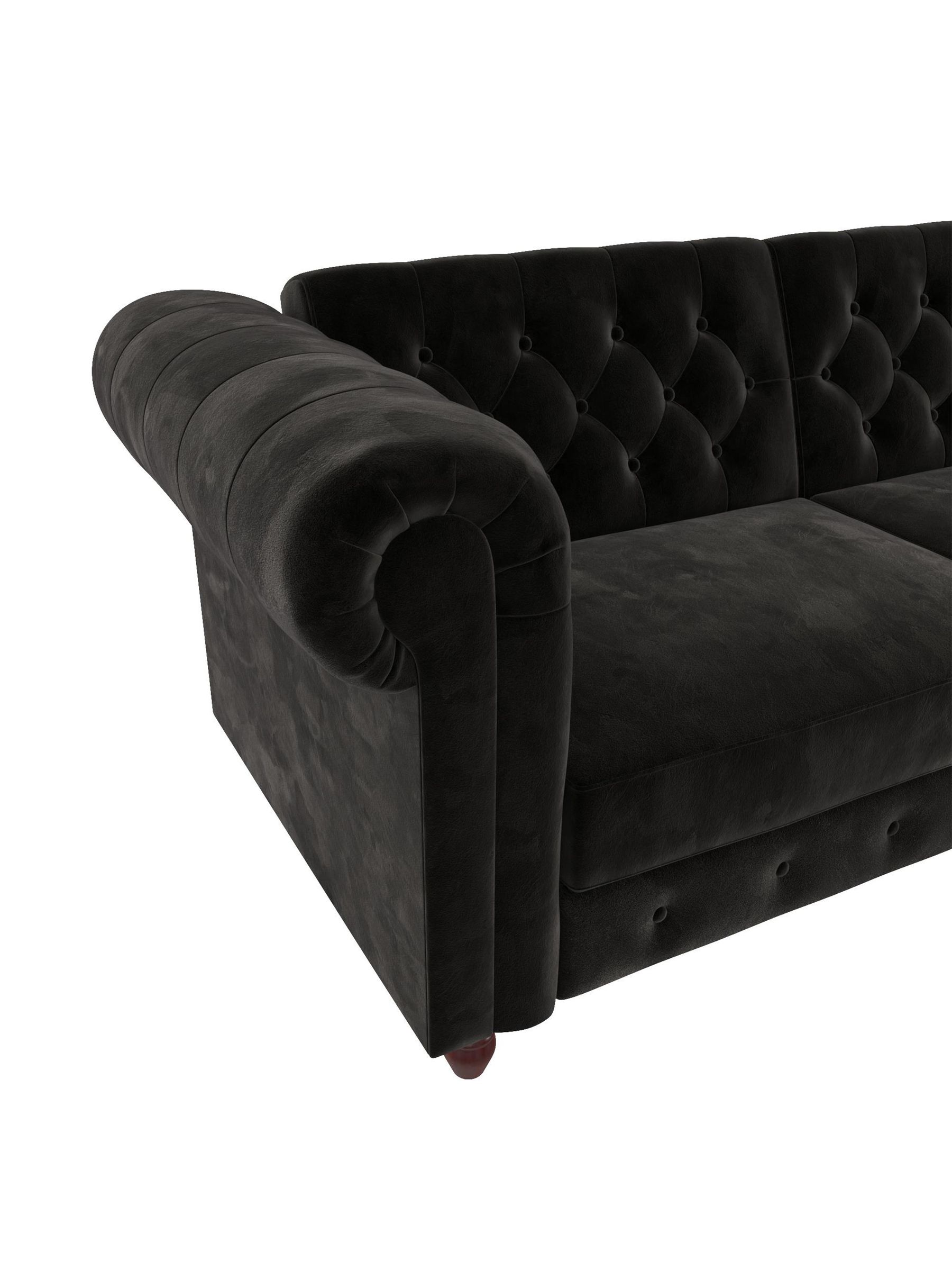Buy Dorel Home Black Felix Velvet Chesterfield Sofa Bed from the Next ...