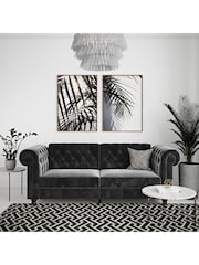 Dorel Home Grey Felix Velvet Chesterfield Sofa Bed - Image 2 of 6