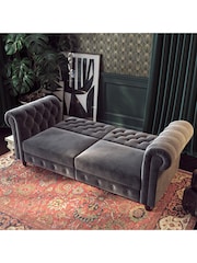 Dorel Home Grey Felix Velvet Chesterfield Sofa Bed - Image 3 of 6