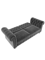 Dorel Home Grey Felix Velvet Chesterfield Sofa Bed - Image 5 of 6