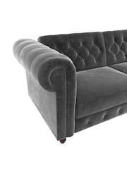 Dorel Home Grey Felix Velvet Chesterfield Sofa Bed - Image 6 of 6