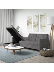 Dorel Home Grey Chenille Sofa Bed with Storage Chaise - Image 2 of 6