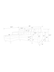 Dorel Home Grey Chenille Sofa Bed with Storage Chaise - Image 6 of 6