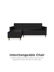 Dorel Home Black Chenille Sofa Bed with Storage Chaise - Image 6 of 6
