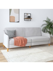 Dorel Home Light Grey Jasper Linen Sprung Sofa Bed - Image 1 of 6