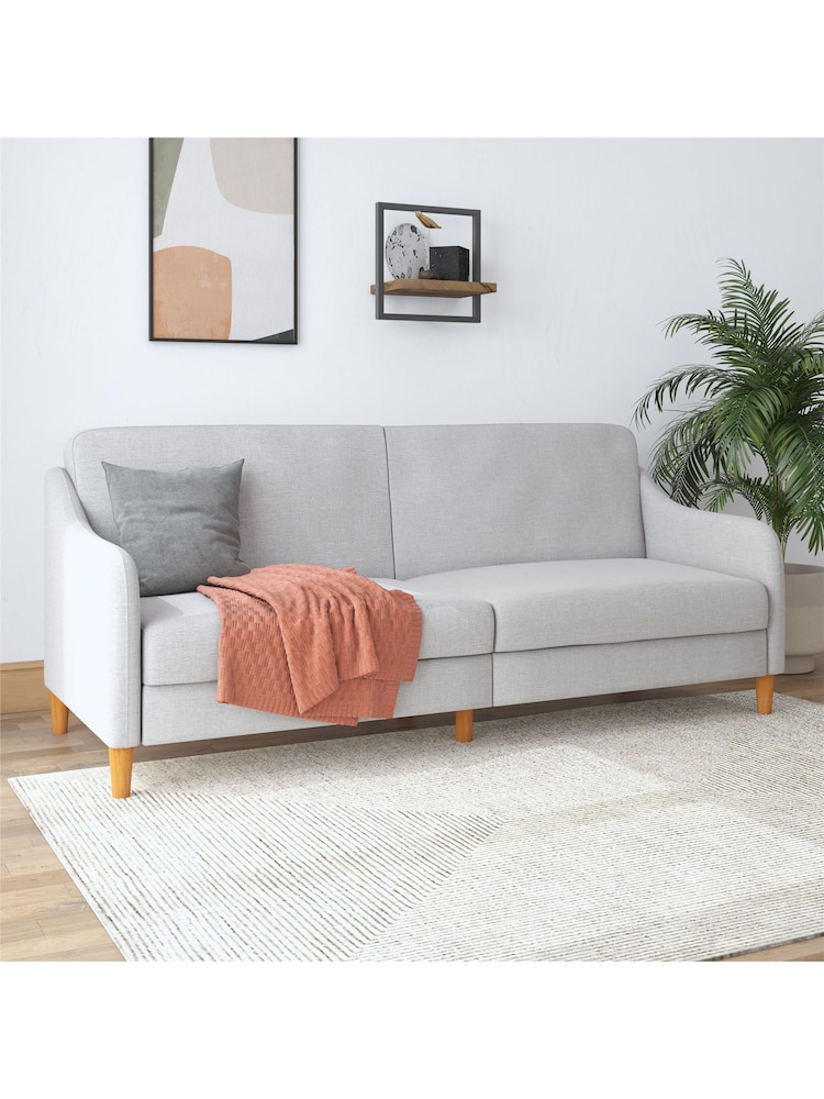 Dorel Home Light Grey Jasper Linen Sprung Sofa Bed - Image 1 of 6