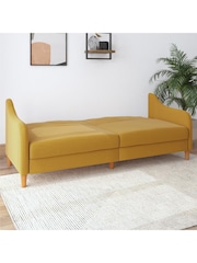 Dorel Home Mustard Jasper Linen Sprung Sofa Bed - Image 2 of 3