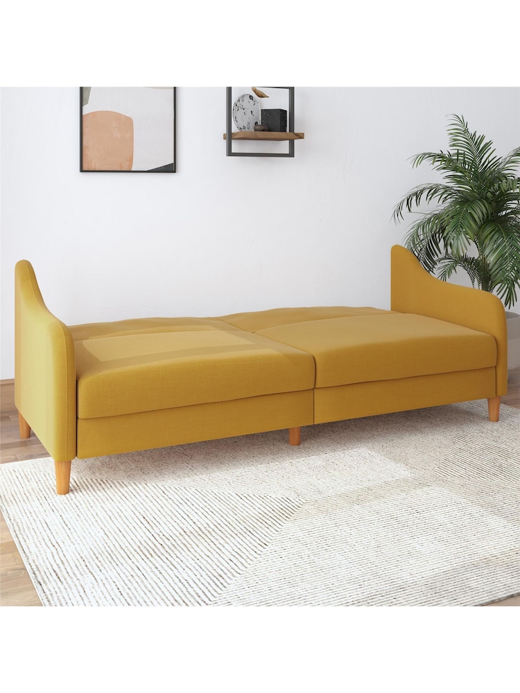 Dorel Home Mustard Jasper Linen Sprung Sofa Bed - Image 2 of 3