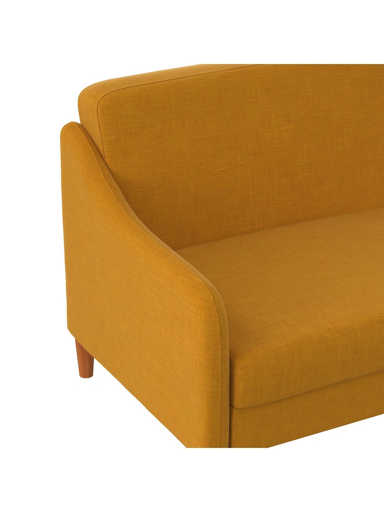 Dorel Home Mustard Jasper Linen Sprung Sofa Bed - Image 3 of 3