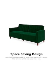 Dorel Home Green Velvet Sofa Bed - Image 2 of 4
