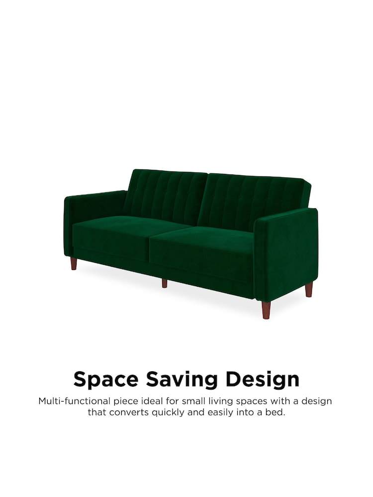 Dorel Home Green Velvet Sofa Bed - Image 2 of 4 Dorel Home Green Velvet Sofa Bed - Image 2 of 4