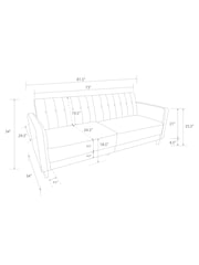 Dorel Home Green Velvet Sofa Bed - Image 4 of 4