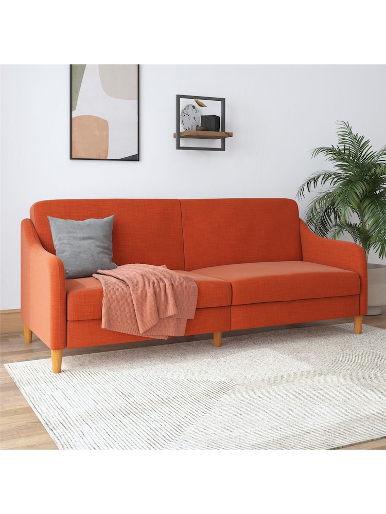 Dorel Home Orange Jasper Linen Sprung Sofa Bed - Image 1 of 5