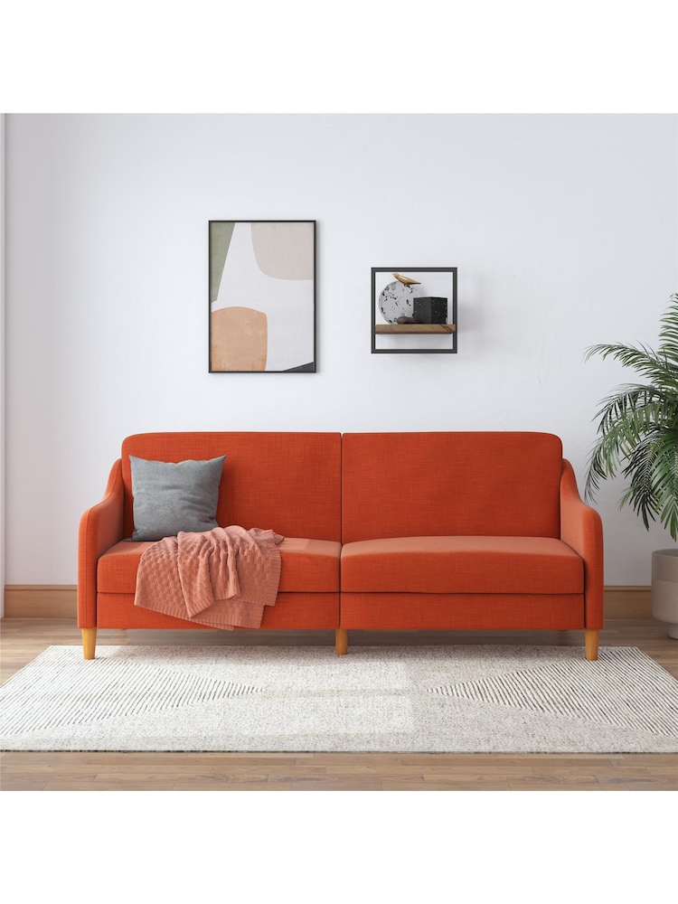 Dorel Home Orange Jasper Linen Sprung Sofa Bed - Image 2 of 5